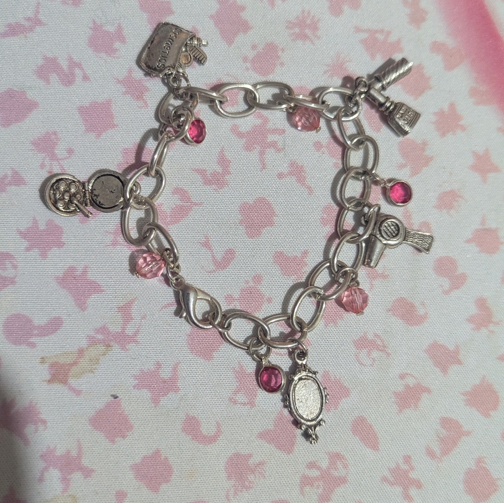 Charming Pink and Silver Bracelet